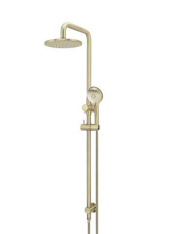 Round Combination Shower Rail, 200mm Head, Three Function Hand Shower - Tiger Bronze