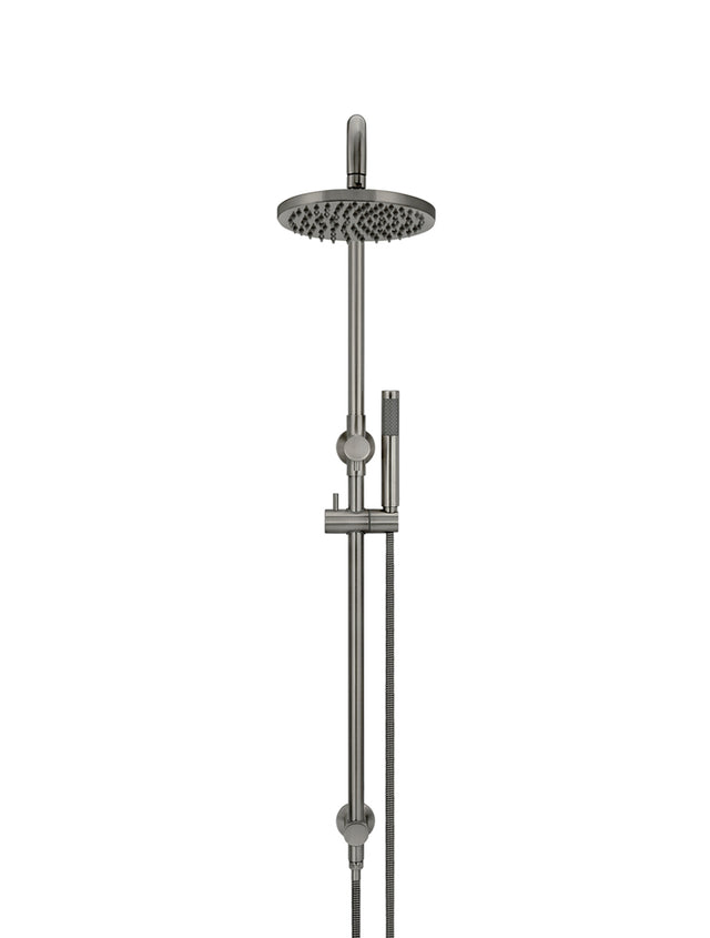 Meir Round Combination Shower Rail, 200mm Head, Single Function Hand Shower - Shadow (SKU: MZ0704-R-PVDGM) Image - 2