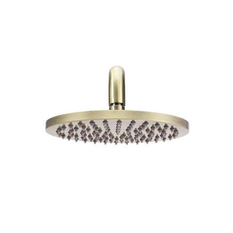 Round Wall Shower 200mm rose, 300mm curved arm - Tiger Bronze Gold