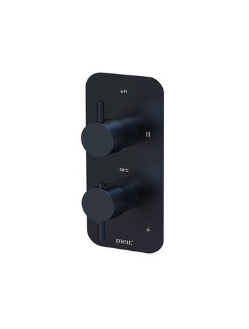 Two-Way Thermostatic Mixer Valve with Diverter - Matte Black