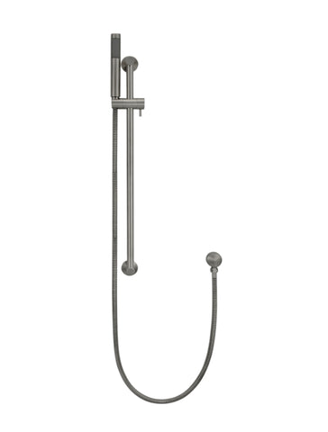 Round Shower on Rail Column, Single Function Hand Shower - Shadow