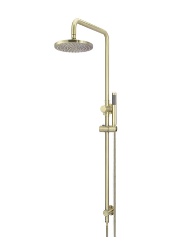 Round Combination Shower Rail, 200mm Head, Single Function Hand Shower - Tiger Bronze