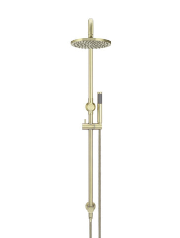 Round Combination Shower Rail, 200mm Head, Single Function Hand Shower - Tiger Bronze