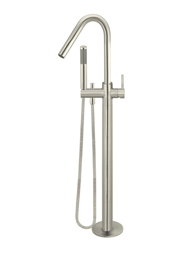 Meir Round Freestanding Bath Spout and Hand Shower - PVD Brushed Nickel (SKU: MB09-PVDBN) Image - 1