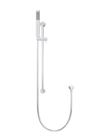 Round Hand Shower on Rail Column, Single Function Shower Hand - Polished Chrome
