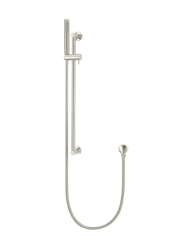 Round Shower on Rail Column, Single Function Hand Shower - PVD Brushed Nickel