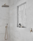 Round Wall Shower Curved Arm 400mm - PVD Brushed Nickel - MA09-400-PVDBN