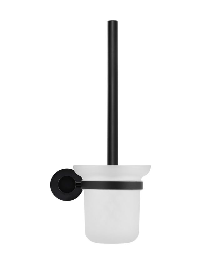 Meir Round Toilet Brush & Holder - Matte Black (SKU: MTO01-R) Image - 2