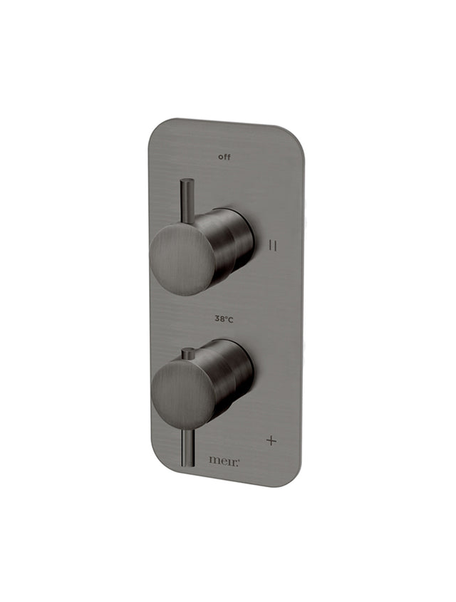 Meir Two-Way Thermostatic Mixer Valve with Diverter - Shadow (SKU: MTV22-SET-PVDGM) Image - 1