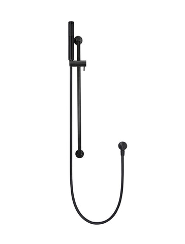 Round Shower on Rail Column, Single Function Hand Shower - Matte Black