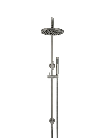 Round Combination Shower Rail, 200mm Head, Single Function Hand Shower - Shadow