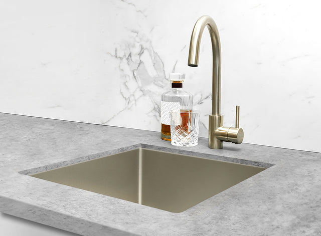 Meir Round Kitchen Mixer Tap - PVD Brushed Nickel (SKU: MK03-PVDBN) Image - 7