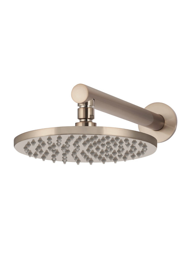 Meir Round Wall Shower, 200mm rose, 300mm arm - Champagne (SKU: MA0204-CH) Image - 1