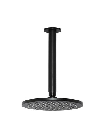 Round Ceiling Shower 200mm Head, 300mm Arm - Matte Black