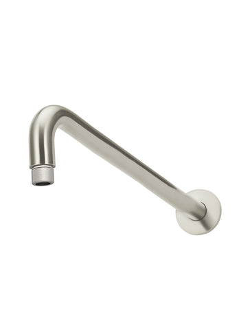 Round Wall Shower Curved Arm 400mm - PVD Brushed Nickel