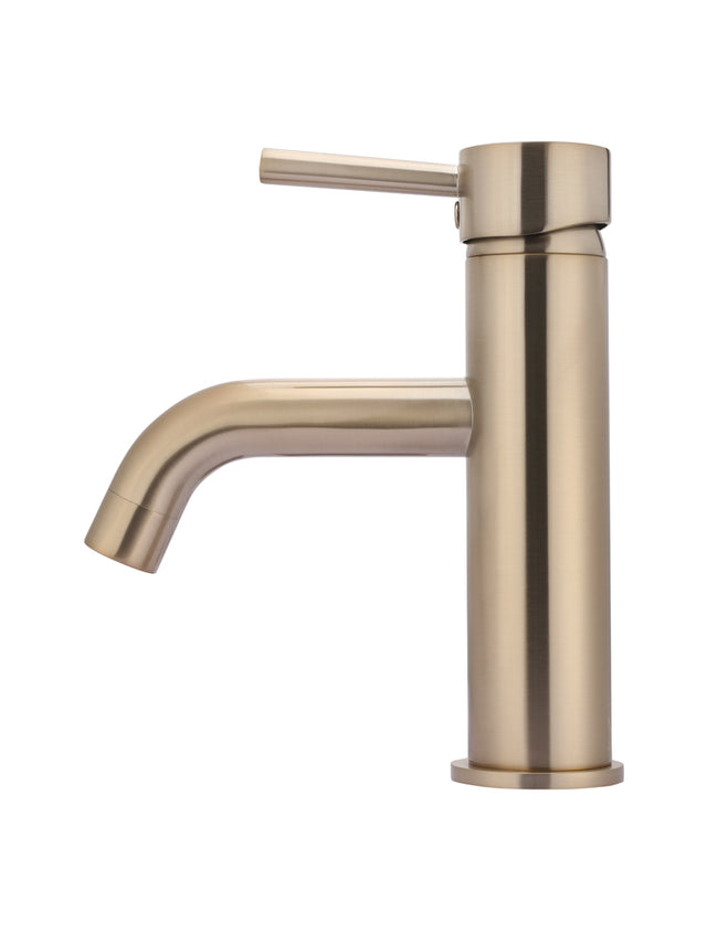 Meir Round Basin Mixer Curved - Champagne (SKU: MB03-CH) Image - 2