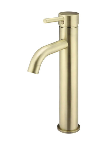 Round Tall Basin Mixer Curved - Tiger Bronze Gold