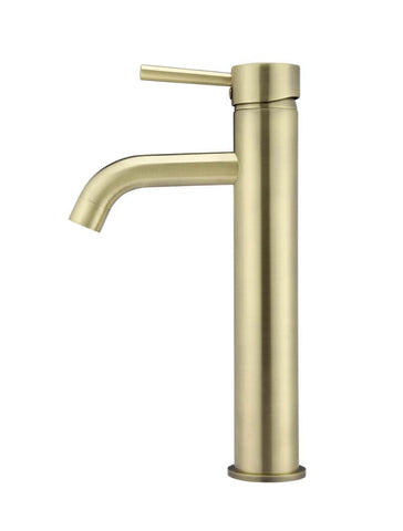 Round Tall Basin Mixer Curved - Tiger Bronze Gold