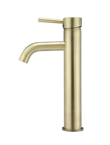 Round Tall Basin Mixer Curved - Tiger Bronze Gold