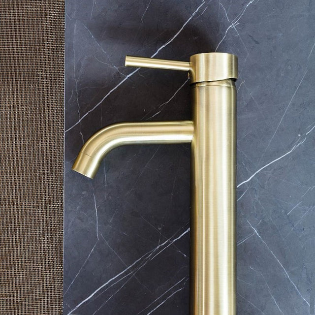 Meir Round Tall Basin Mixer Curved Gold - Tiger Bronze Gold (SKU: MB04-R3-PVDBB) Image - 4