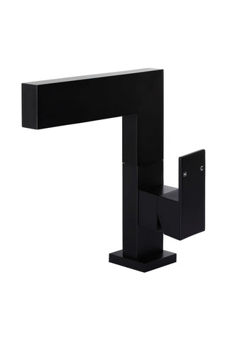 Square Basin Mixer Swivel - Matte Black