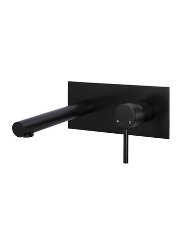 Round Wall Basin Mixer and Spout - Matte Black