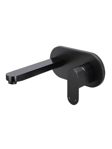 Zitto Wall Basin Mixer and Spout set - Matte Black