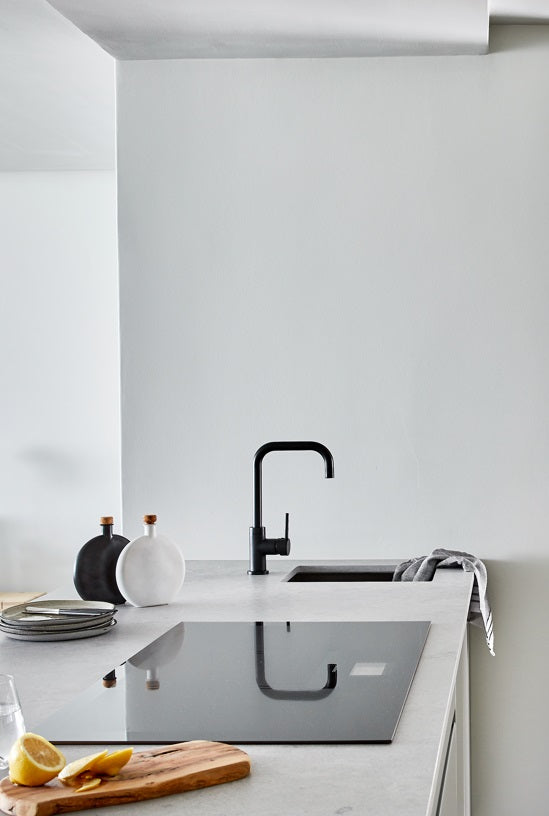 Meir Round Kitchen Mixer Tap Curved - Matte Black (SKU: MK02) Image - 3