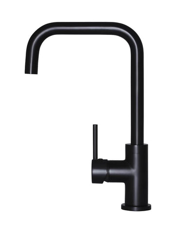 Round Kitchen Mixer Tap Curved - Matte Black