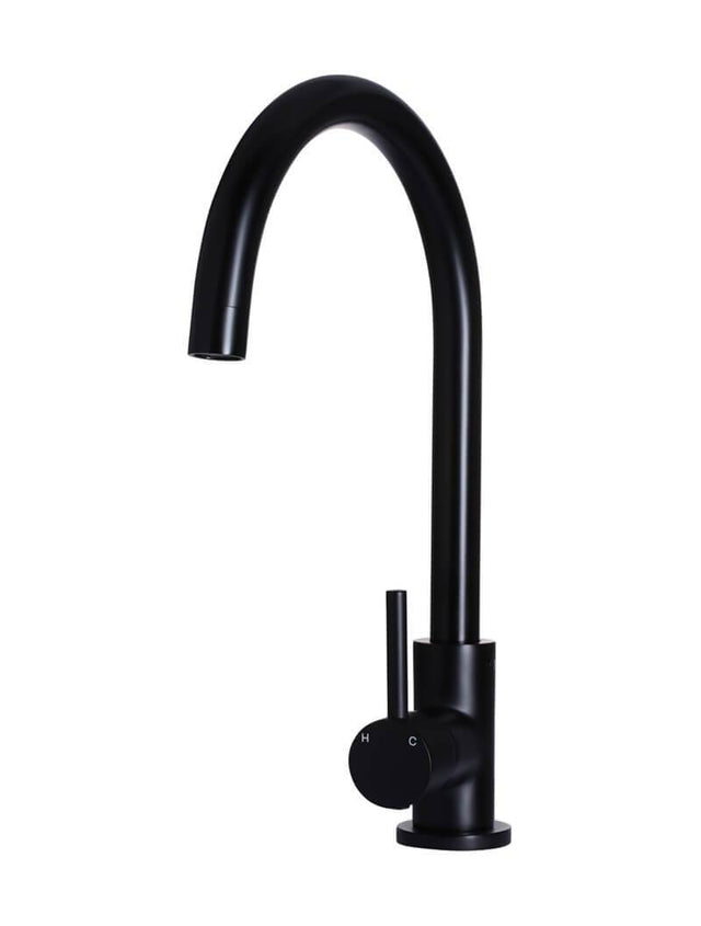 Round Kitchen Mixer Tap - Matte Black