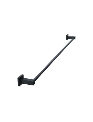 Square Single Towel Rail 900mm - Matte Black