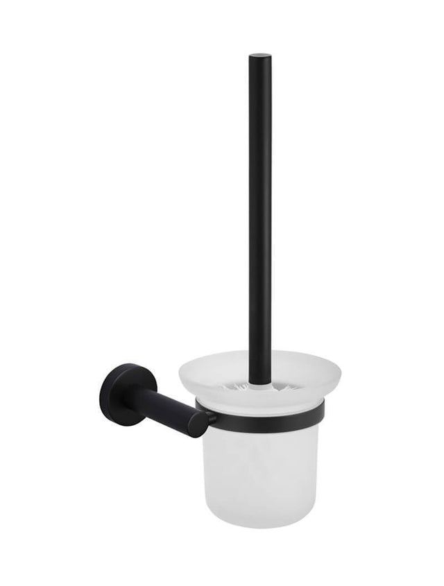 Meir Round Toilet Brush & Holder - Matte Black (SKU: MTO01-R) Image - 1