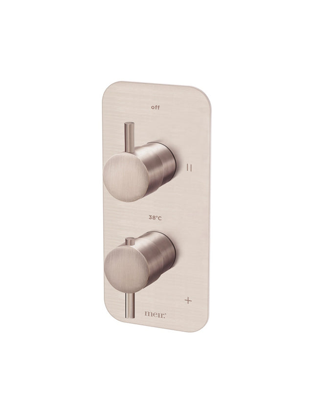 Meir Two-Way Thermostatic Mixer Valve with Diverter - Champagne (SKU: MTV22-SET-CH) Image - 1