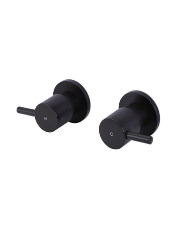 Round Quarter-Turn Wall Top Assemblies - Matte Black