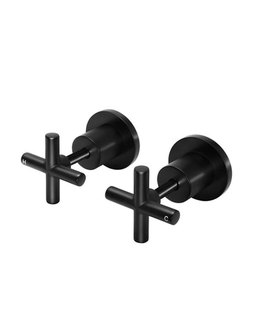 Round Jumper Valve Wall Top Assemblies - Matte Black