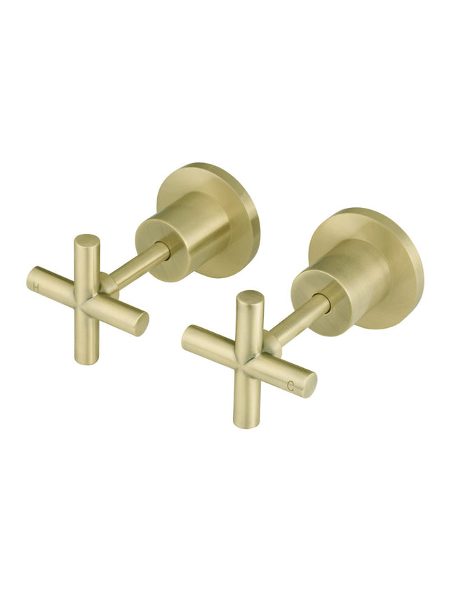 Meir Cross Handle Jumper Valve Wall Top Assemblies - Tiger Bronze (SKU: MW08JL-BB) Image - 1