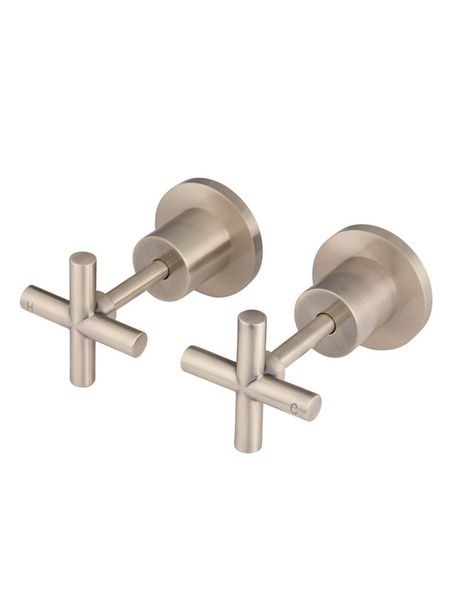 Meir Cross Handle Jumper Valve Wall Top Assemblies - Champagne (SKU: MW08JL-CH) Image - 1