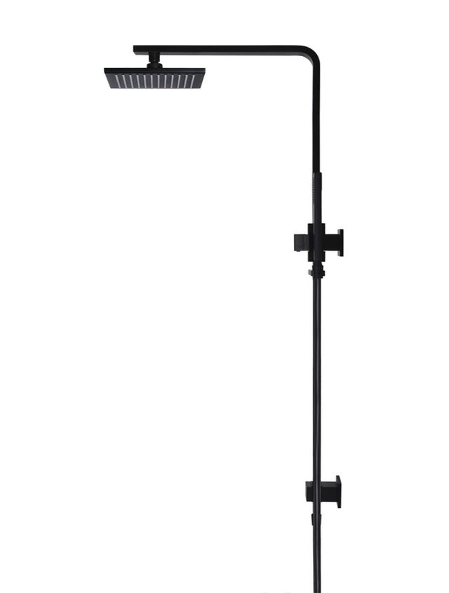 Meir Square Combination Shower Rail 200mm Shower Rose - Matte Black (SKU: MZ0202) Image - 3