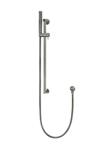 Round Shower on Rail Column, Single Function Hand Shower - Shadow