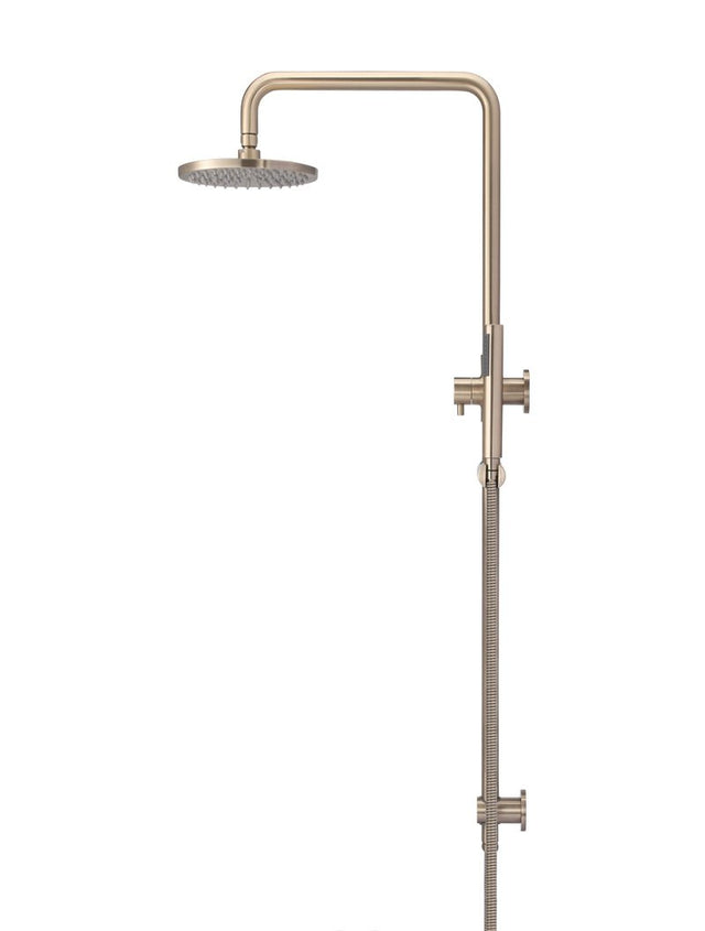 Meir Round Combination Shower Rail, 200mm Head, Single Function Hand Shower - Champagne (SKU: MZ0704-R-CH) Image - 4