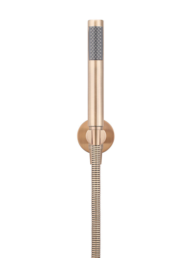 Meir Round Hand Shower on Fixed Bracket - Champagne (SKU: MZ08-R-CH) Image - 2
