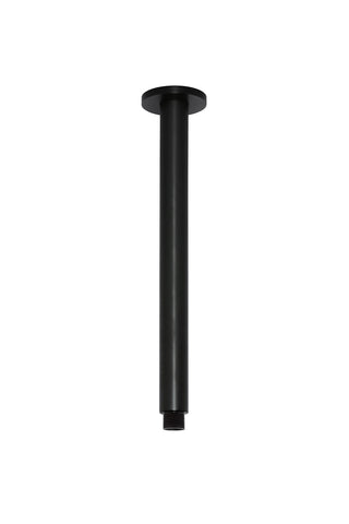 Round Ceiling Shower Arm 300mm - Matte Black