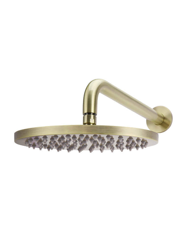 Meir Round Wall Shower 200mm rose, 300mm curved arm Gold - Tiger Bronze Gold (SKU: MA0904-BB) Image - 1