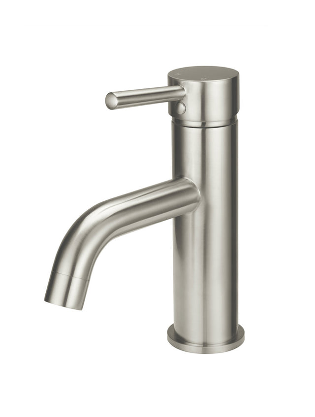 Meir Round Basin Mixer Curved - PVD Brushed Nickel (SKU: MB03-PVDBN) Image - 1