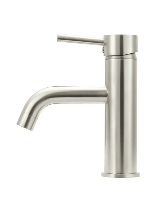 Meir Round Basin Mixer Curved - PVD Brushed Nickel (SKU: MB03-PVDBN) Image - 2