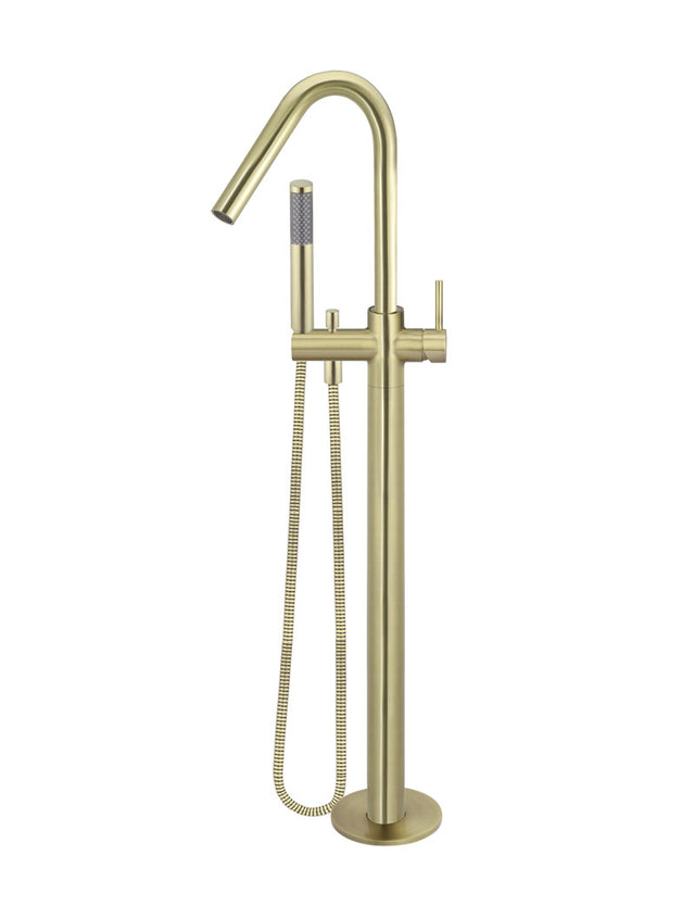 Meir Round Freestanding Bath Spout and Hand Shower - Tiger Bronze (SKU: MB09-BB) Image - 1