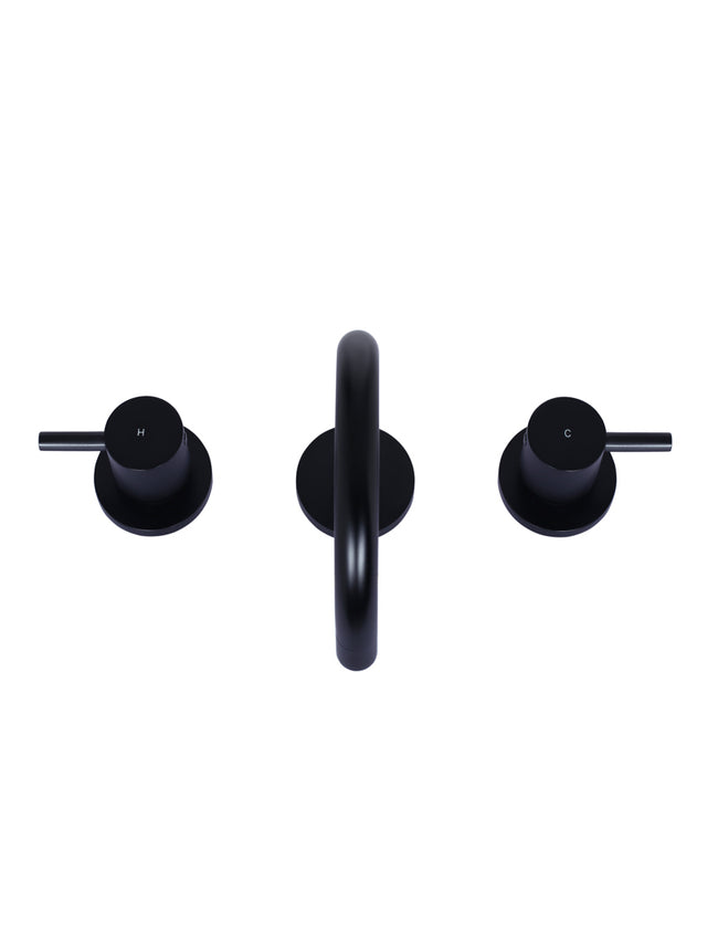 Meir Round Three Piece Basin Tap - Matte Black (SKU: MB10) Image - 3