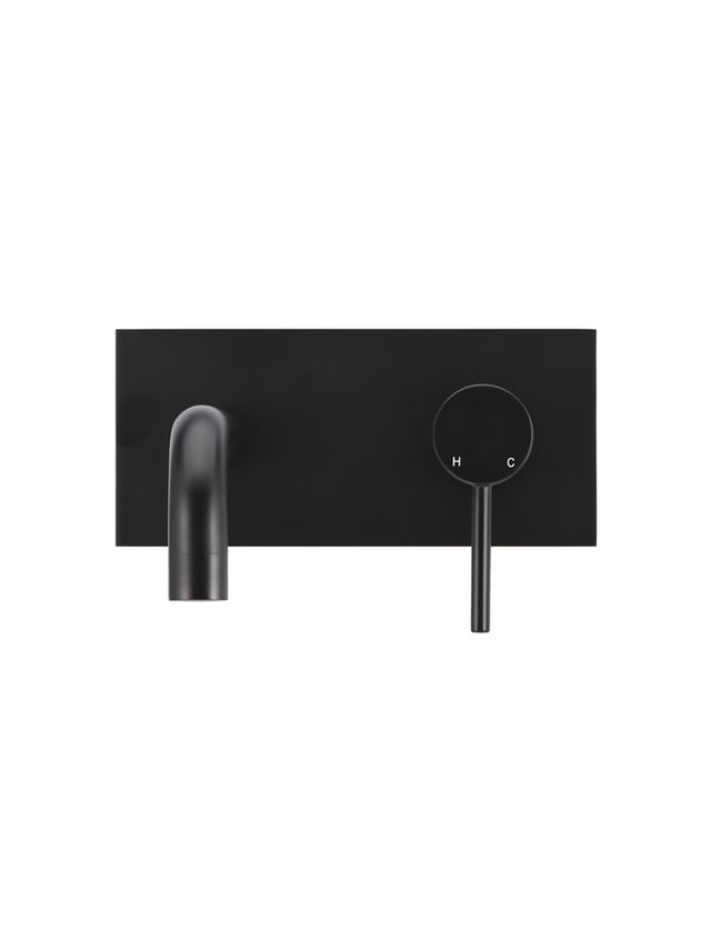 Meir Round Wall Combination Mixer and Curved Spout - Matte Black (SKU: MBC05) Image - 2
