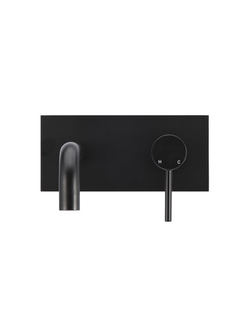Round Wall Combination Mixer and Curved Spout - Matte Black