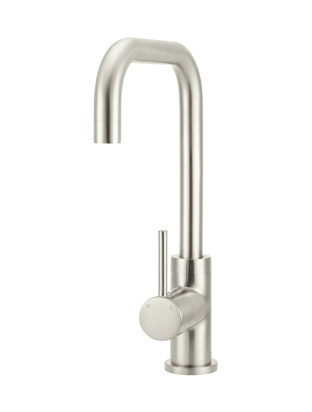 Meir Round Kitchen Mixer Tap Curved - PVD Brushed Nickel (SKU: MK02-PVDBN) Image - 1